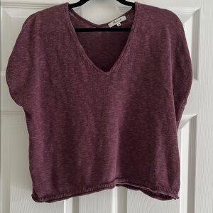 Madewell Purple V-Neck Sweatshirt